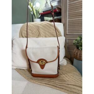 Vintage Dooney & Bourke Calvary Spectator Crossbody Bag Ivory/Tan AWL